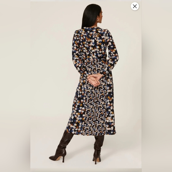 Jason Wu Collective x RTR Floral Tie Waist Long Sleeve Midi A-line Dress Size 6 - Picture 3 of 15